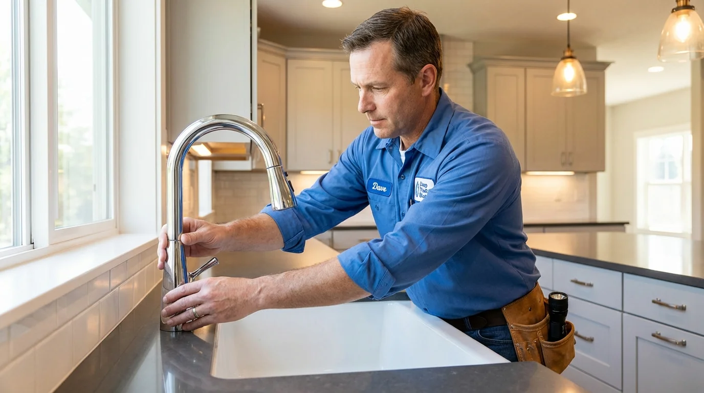 Kitchen faucet installation by Johns Plumbing LLC in Parsons